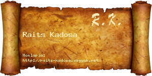 Raits Kadosa névjegykártya